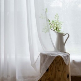Hvidt Chiffon Gennemsigtigt Gardin, Skræddersyet Gardin, Moderne, Åndbart, Stue, Soveværelse, Børneværelsesstof