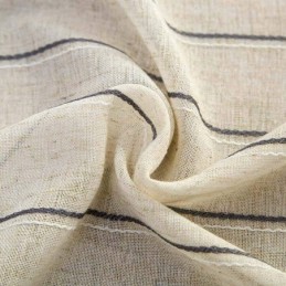Nordisk Enkelt, Transparent Gardin, Skræddersyet Gardin, Striber, Jacquard, Miljøbeskyttende, Hørblandet Stof