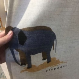 Beige Tegneseriemønster Gardin Skræddersyet Gardin Løve Giraf Elefant Børneværelsesgardiner