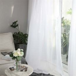 Ensfarvet Hvidt, Transparent Gardin, Skræddersyet Til Moderne, Enkel Stue, Soveværelse, Arbejdsværelse, Stof