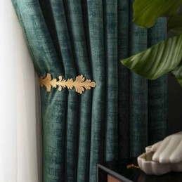 Mørklæggende Gardin I Velour, Malakitgrøn, Ensfarvet, Soveværelse