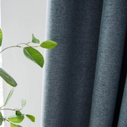 Ensfarvet Blå Mørklægningsgardin Skræddersyet Gardin Moderne Enkel Stue Soveværelse Stof