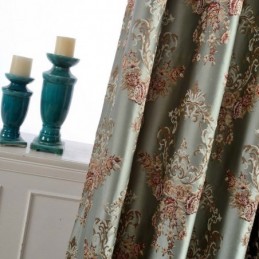 Klassisk Max Mørklægningsgardin Skræddersyet Gardin Præget Simulering Jacquard Soveværelse