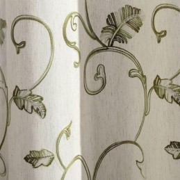 Japansk Stil Gardin Skræddersyet Gardin Minimalistisk Grønt Blad Broderet Stue Soveværelse