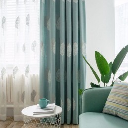 Nordisk Gardin Skræddersyet Gardin Bomuld Hør Minimalistisk Bladbroderi