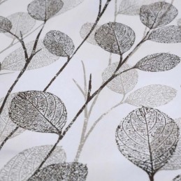 Enkelt Bladprintet Gardin Efter Mål Nordisk Stil Grå Stue Soveværelse Arbejdsværelse Stof