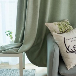 Ensfarvet Grøn Mørklægningsgardin Skræddersyet Gardin Moderne Enkelt Stue Soveværelse Stof
