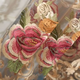 Nordisk Transparent Gardin Skræddersyet Gardin Luksuriøst Åndbart Broderi Til Stue