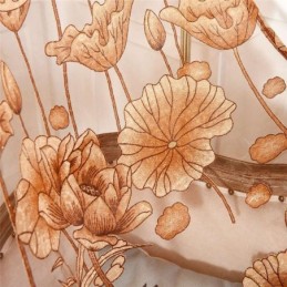 Moderne Minimalistisk Voile Gardin Skræddersyet Til Stue, Brunt Jacquard Gardin, Transparent Til Vindue