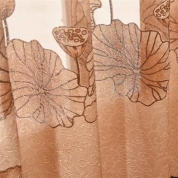 Moderne Minimalistisk Voile Gardin Skræddersyet Til Stue, Brunt Jacquard Gardin, Transparent Til Vindue