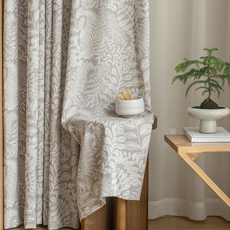 Gardiner Med Bladprint I Amerikansk Stil I Polyester