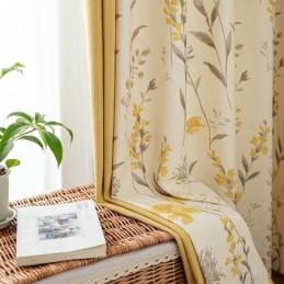 Chevron Mørklægningsgardiner Med Amerikansk Blomstermosaik