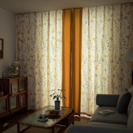 Chevron Mørklægningsgardiner Med Amerikansk Blomstermosaik