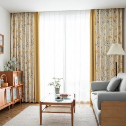 Chevron Mørklægningsgardiner Med Amerikansk Blomstermosaik
