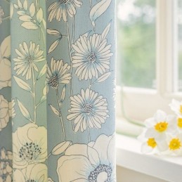 Amerikanske Gardiner I Blomsterprint