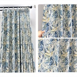 Flannel Mørklægningsgardiner Amerikansk Oliemaleri Blomsterprint