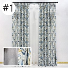 Flannel Mørklægningsgardiner Amerikansk Oliemaleri Blomsterprint