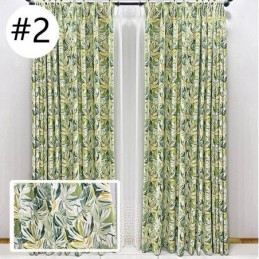 Flannel Mørklægningsgardiner Amerikansk Oliemaleri Blomsterprint