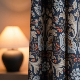 Amerikanske Bomulds- Og Hørgardiner Med Blomsterprint
