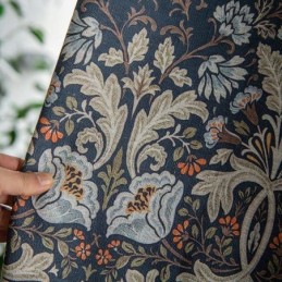 Amerikanske Bomulds- Og Hørgardiner Med Blomsterprint