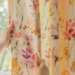 Mørklægningsgardiner Amerikansk Blomsterprint