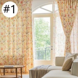 Mørklægningsgardiner Amerikansk Blomsterprint