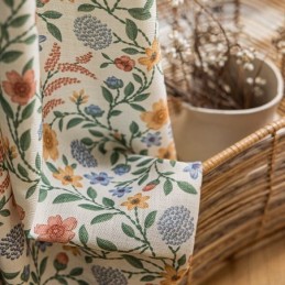 Hørgardiner I Amerikansk Stil Med Små Blomsterprint