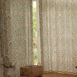 Hørgardiner I Amerikansk Stil Med Små Blomsterprint
