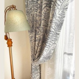 Chenille Gardiner Amerikansk Mørk Jacquard