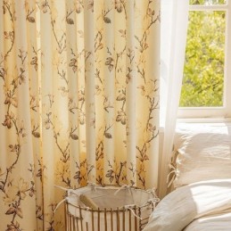 Gardiner Med Amerikansk Blomsterprint Og Mørklægningsgardiner