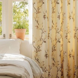 Gardiner Med Amerikansk Blomsterprint Og Mørklægningsgardiner