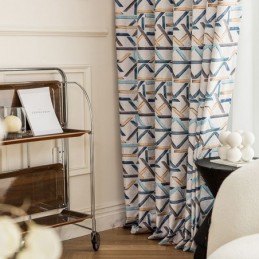 Mørklægningsgardiner Geometrisk Print Nordisk Sne Neil