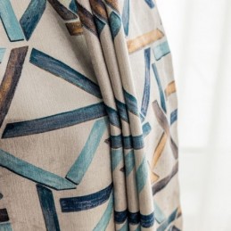 Mørklægningsgardiner Geometrisk Print Nordisk Sne Neil