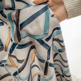 Mørklægningsgardiner Geometrisk Print Nordisk Sne Neil