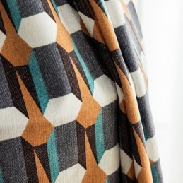 Mørklæggende Gardin I Chenillestil, Specialfremstillet, Nordisk Stil, Geometrisk Tryk