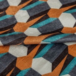 Mørklæggende Gardin I Chenillestil, Specialfremstillet, Nordisk Stil, Geometrisk Tryk