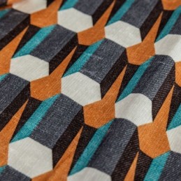 Mørklæggende Gardin I Chenillestil, Specialfremstillet, Nordisk Stil, Geometrisk Tryk