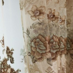 Chenille Semi-Mørklæggende Gardin Efter Mål Europæisk Stil Blomsterbroderi Til Stue Soveværelse
