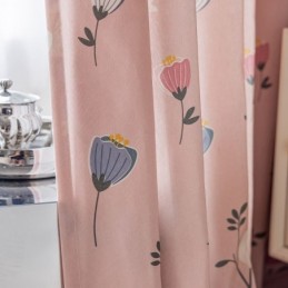 Bomuldsgardin Efter Mål Gardin Med Blomsterprint I Nordisk Stil