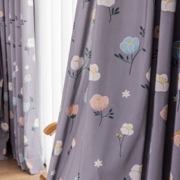 Bomuldsgardin Efter Mål Gardin Med Blomsterprint I Nordisk Stil