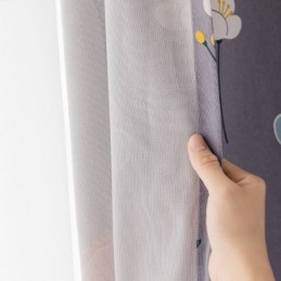 Bomuldsgardin Efter Mål Gardin Med Blomsterprint I Nordisk Stil