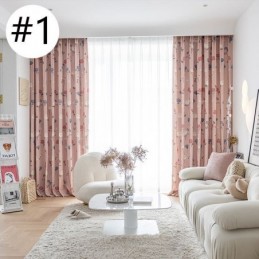 Bomuldsgardin Efter Mål Gardin Med Blomsterprint I Nordisk Stil