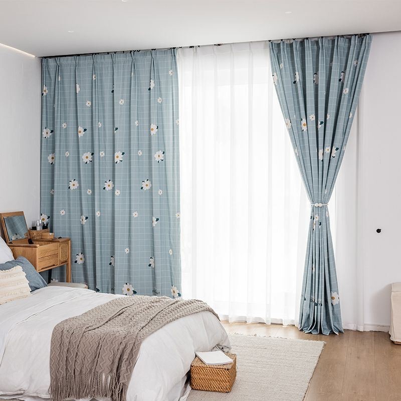 Bomuldsgardin Efter Mål Gardin Med Blomsterprint I Nordisk Stil