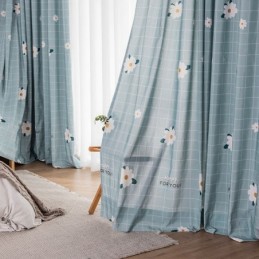 Bomuldsgardin Efter Mål Gardin Med Blomsterprint I Nordisk Stil