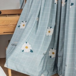 Bomuldsgardin Efter Mål Gardin Med Blomsterprint I Nordisk Stil
