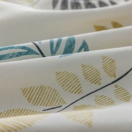 Bomuldsgardin Efter Mål Gardin I Nordisk Stil Med Bladprint