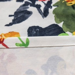 Bomuldsgardin Efter Mål Gardin Med Plantetryk I Nordisk Stil