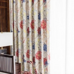Nordisk Stil Gardin Skræddersyet Gardin Bomuld Med Blomsterprint
