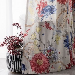 Nordisk Stil Gardin Skræddersyet Gardin Bomuld Med Blomsterprint