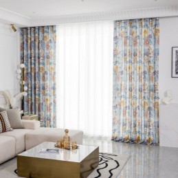 Nordisk Stil Gardin Skræddersyet Gardin Bomuld Med Blomsterprint